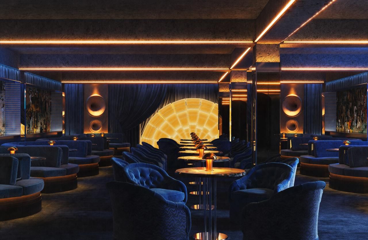 Rendering of the speakeasy bar in the Scarritt Arcade